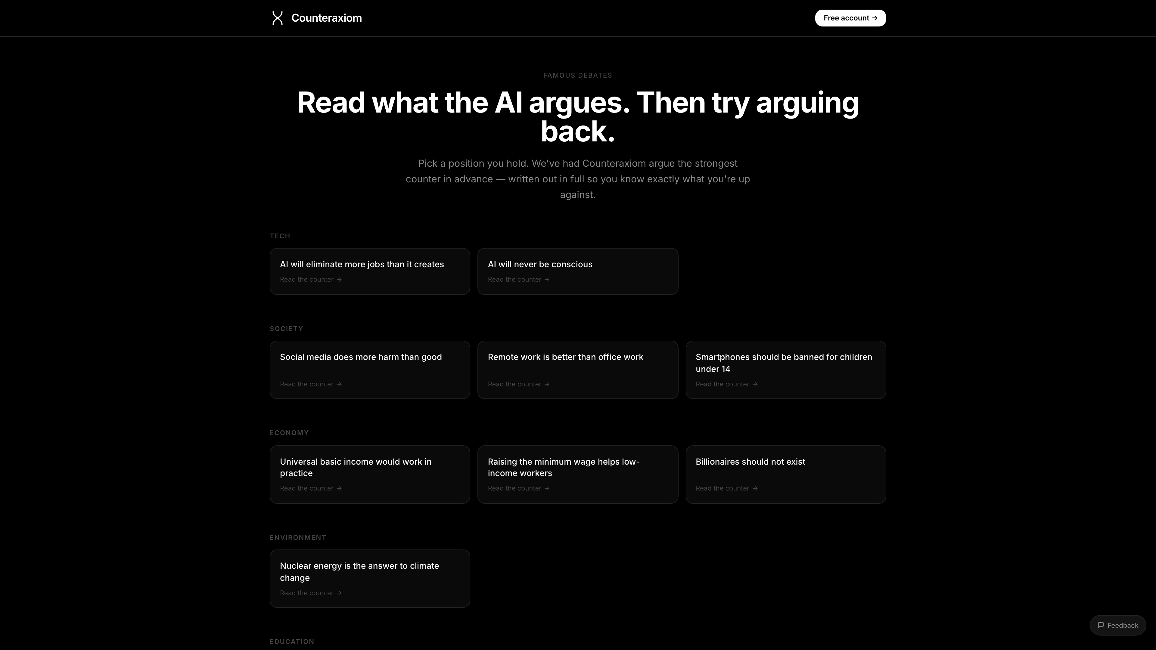 Browse Debates
